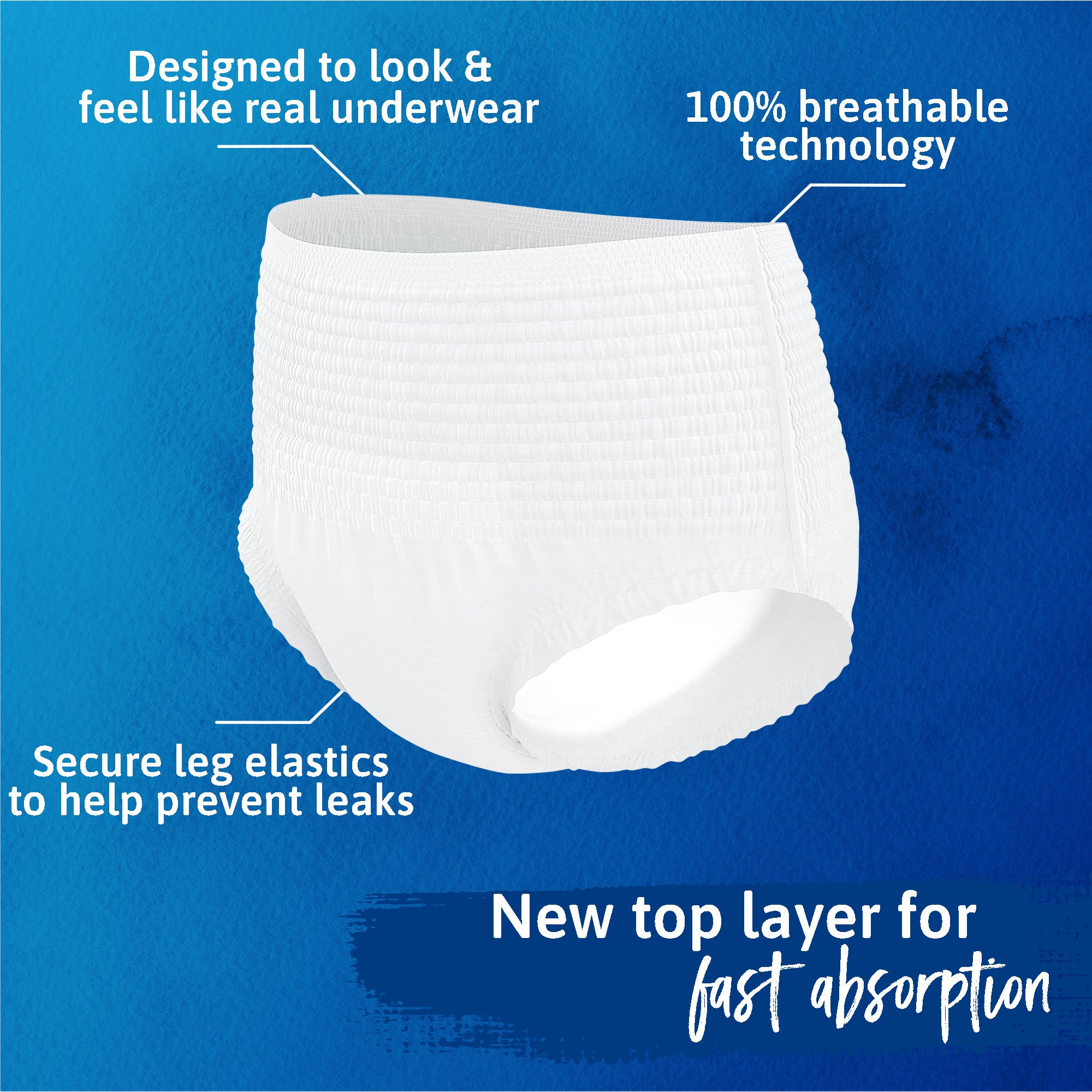 White underwear with features highlighted on a blue background