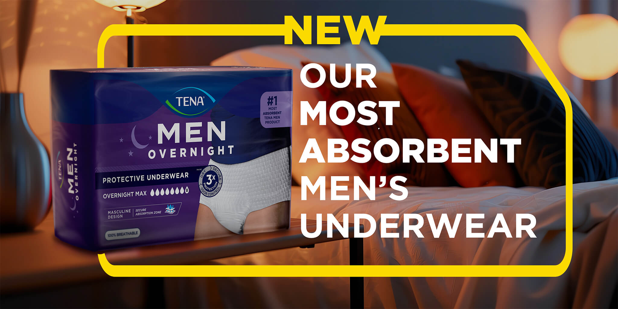 TENA Men Overnight underwear - Our Most Absorbent Men's Underwear