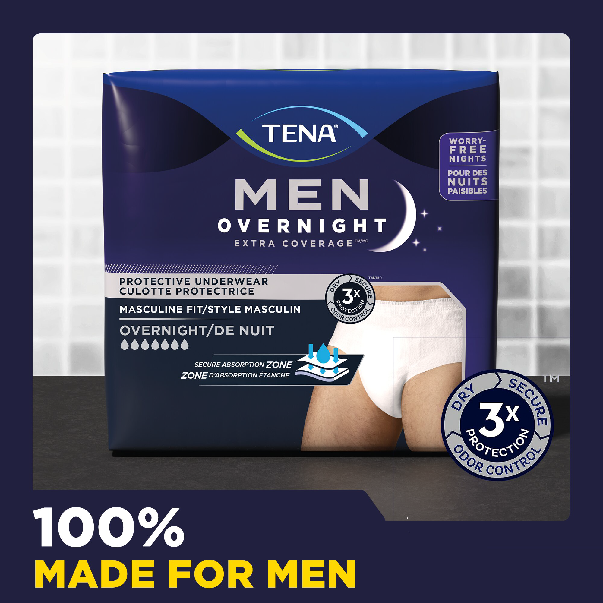 TENA MEN Extra Coverage Overnight Underwear