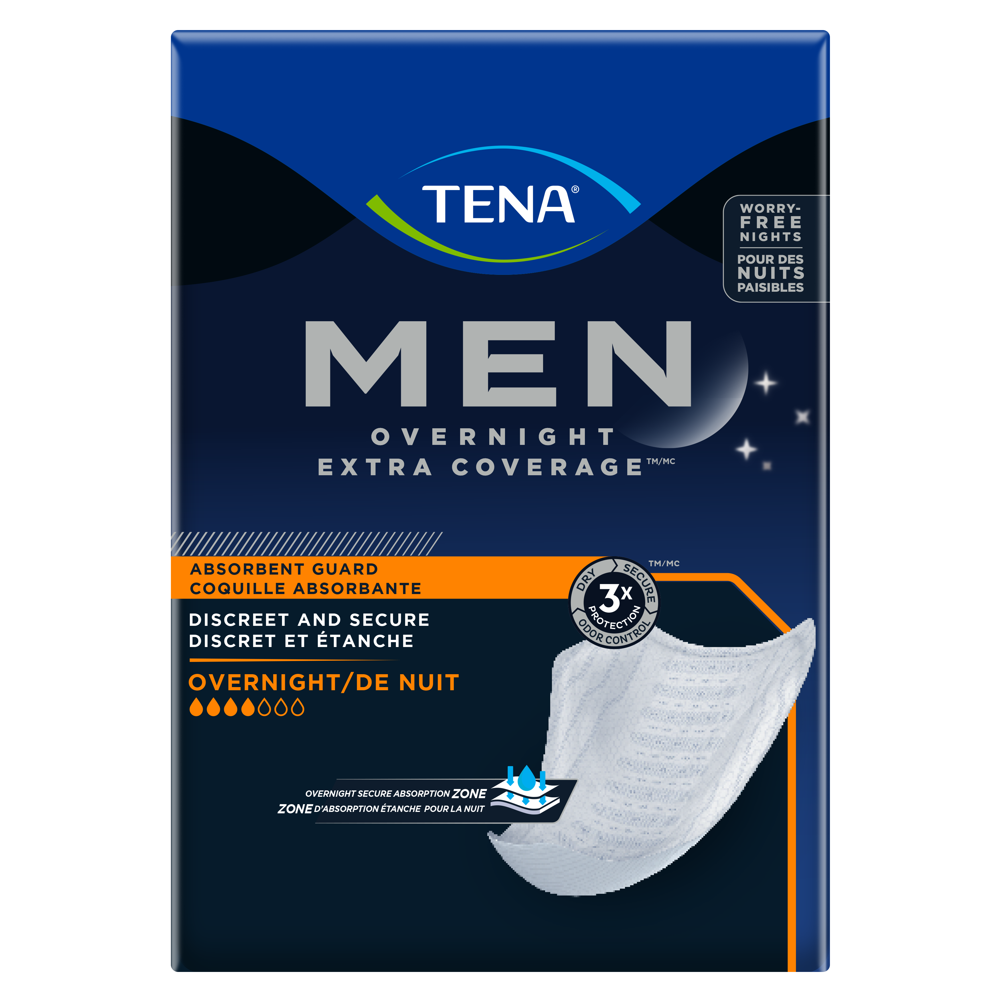 TENA Men Overnight Extra Coverage Guards