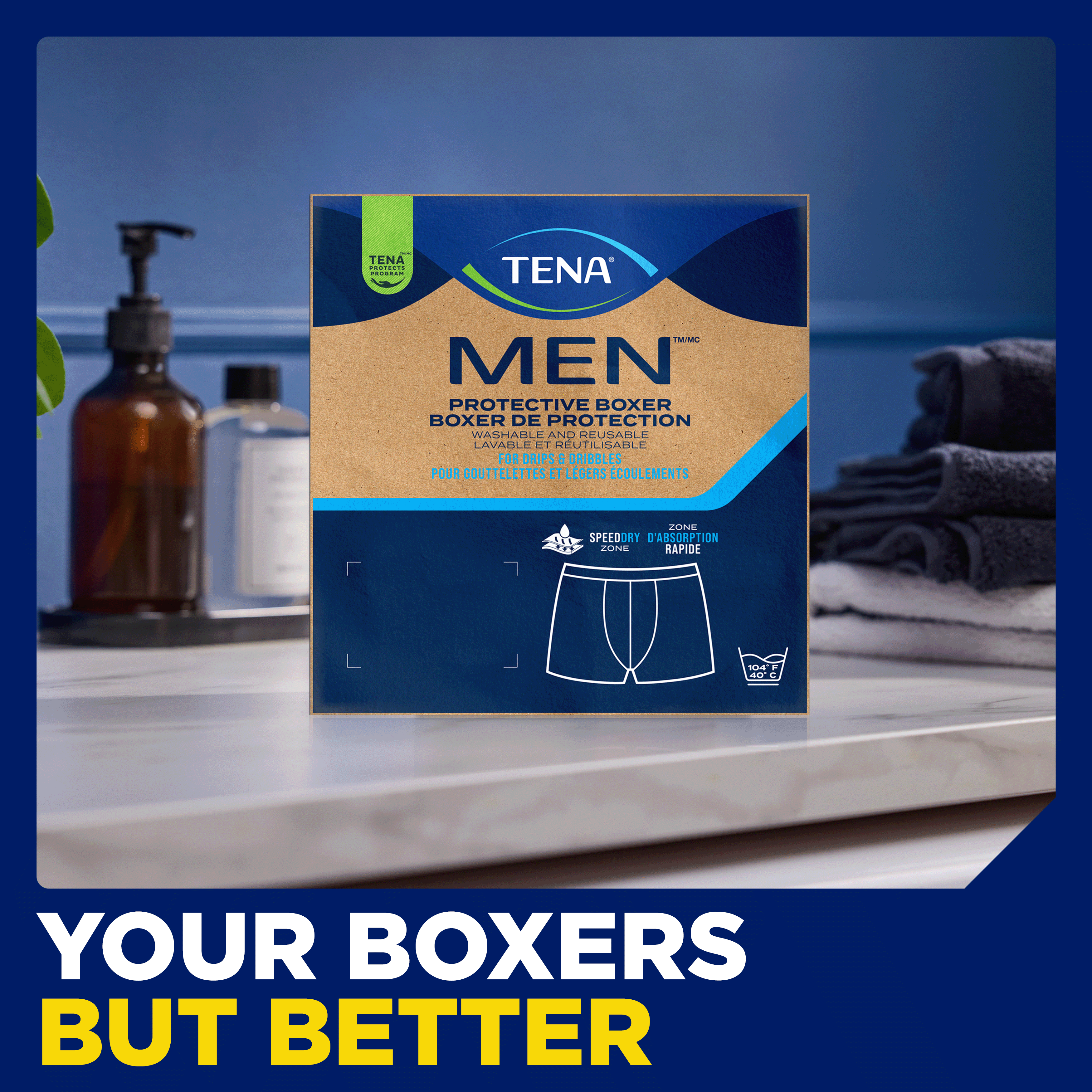 TENA Men Washable Protective Boxer Briefs