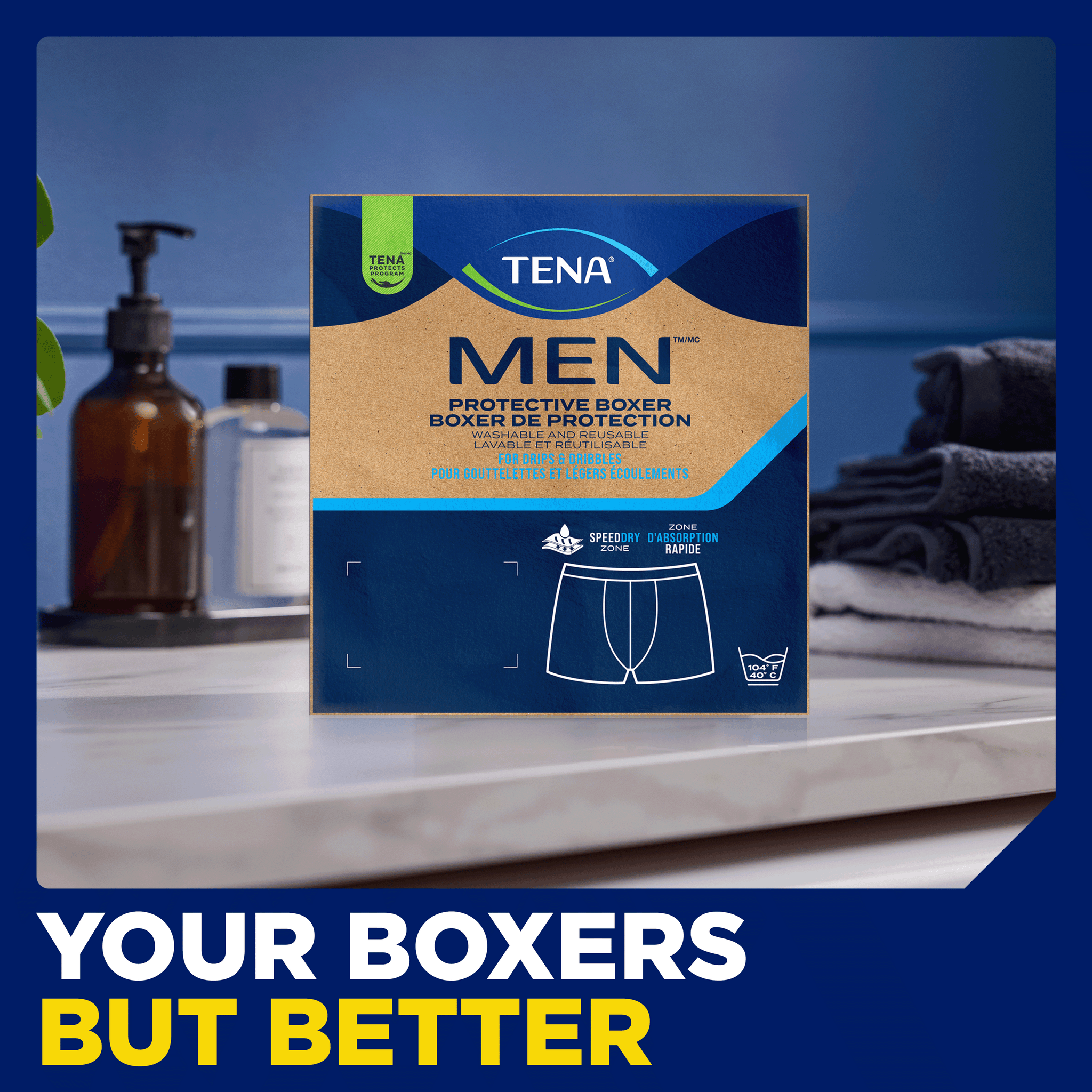 TENA Men Washable Protective Boxer Briefs