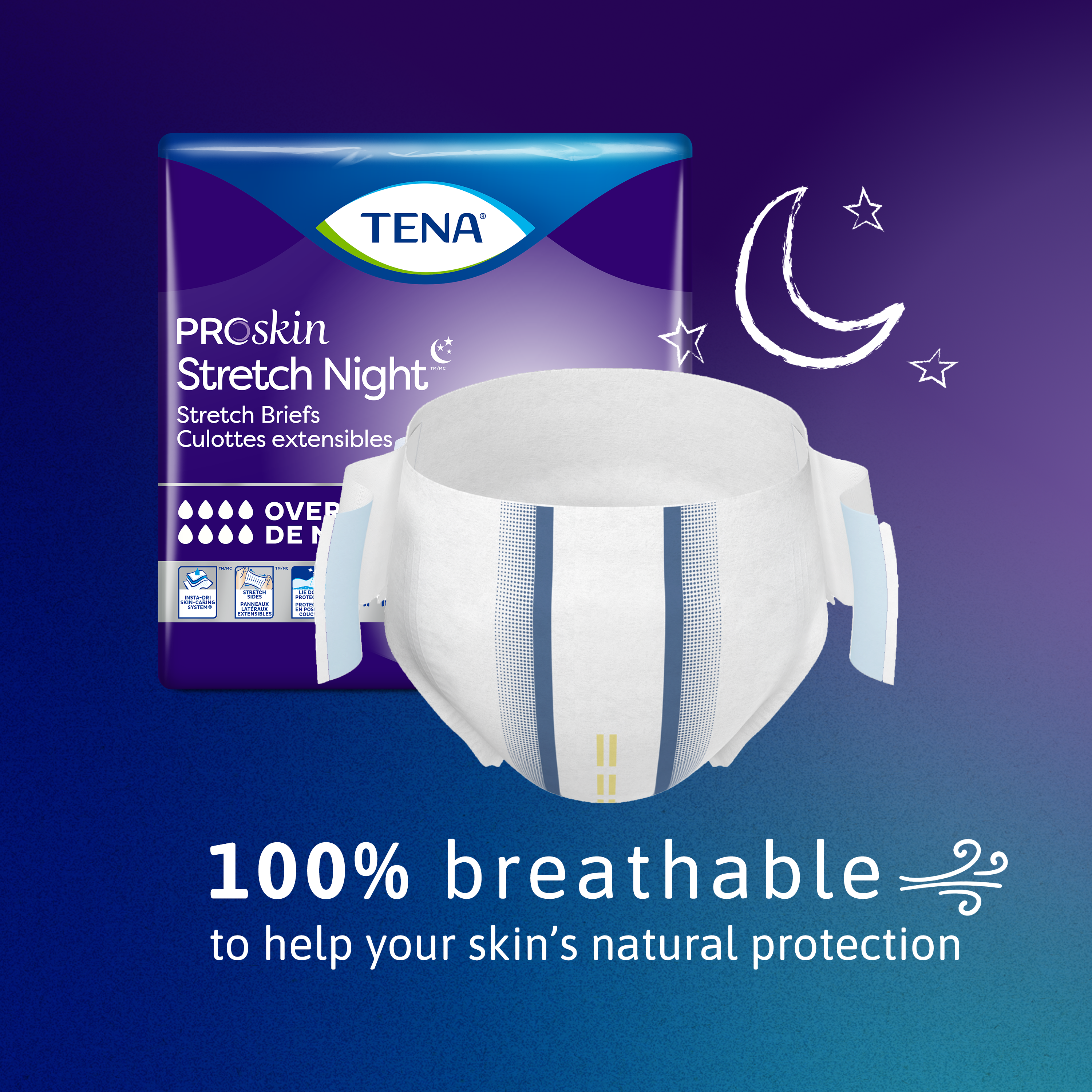 TENA PROskin Overnight Stretch Brief