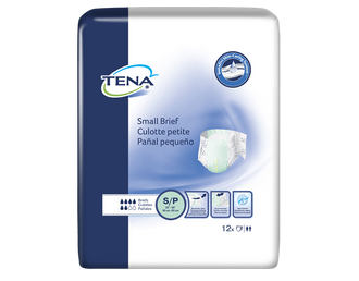 An image shows a package of TENA Small Briefs
