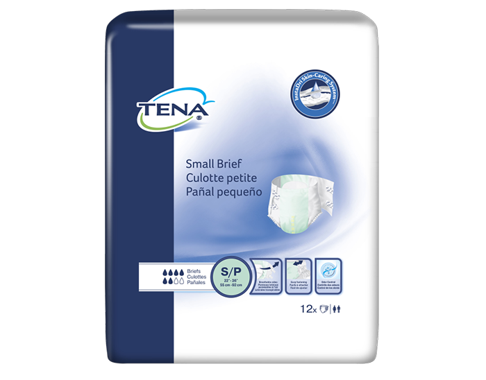 An image shows a package of TENA Small Briefs