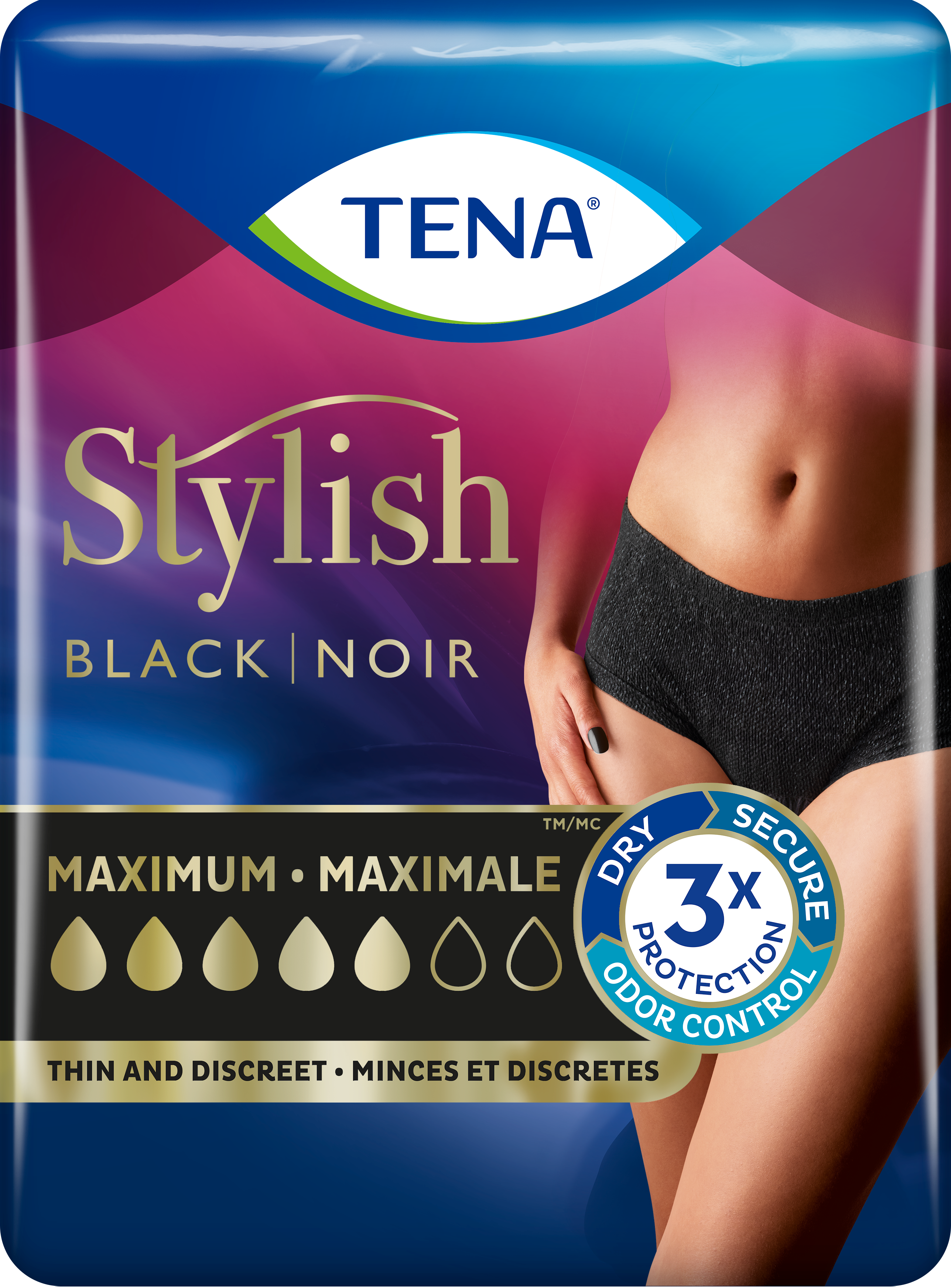 TENA Stylish Maximum Black Underwear