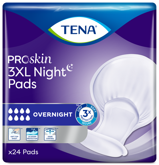 TENA ProSkin 3XL Night Pads 1 Pack 24 Count