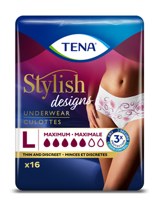 TENA Stylish Designs Underwear Maximum Absorbency